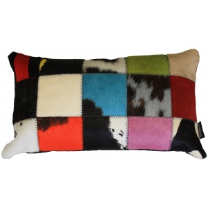 coussin rectangle vache multicolore