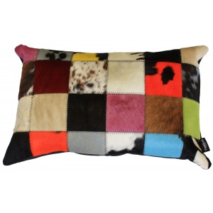coussin rectangle vache multicolore
