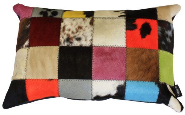 coussin rectangle vache multicolore