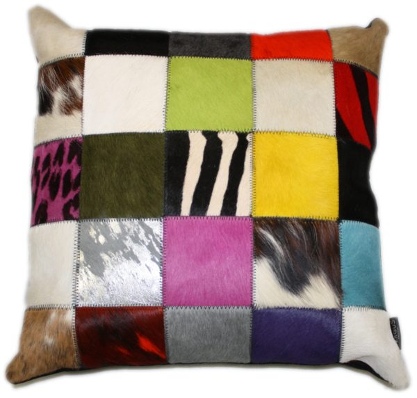 Coussin vache patchwork multicolore – Image 2