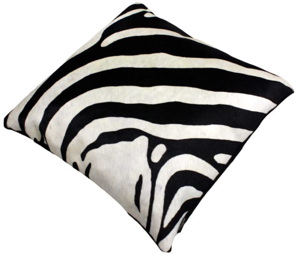 Coussin en peau de vache zèbre blanc – Image 2
