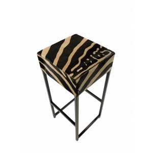 tabouret bar peau de vache zebre