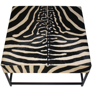 table basse métal vache zèbre