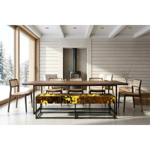 banquette peau de vache jaune