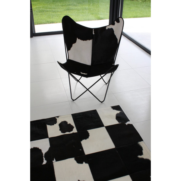 tapis vache noir et blanc