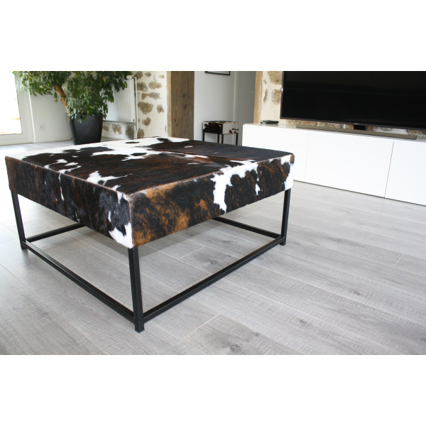 table basse peau de vache normande