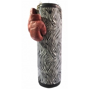 punching ball en peau de vache zebre