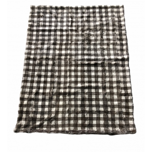 plaid en fourrure de lapin tartan