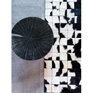 tapis cuir noir et blanc
