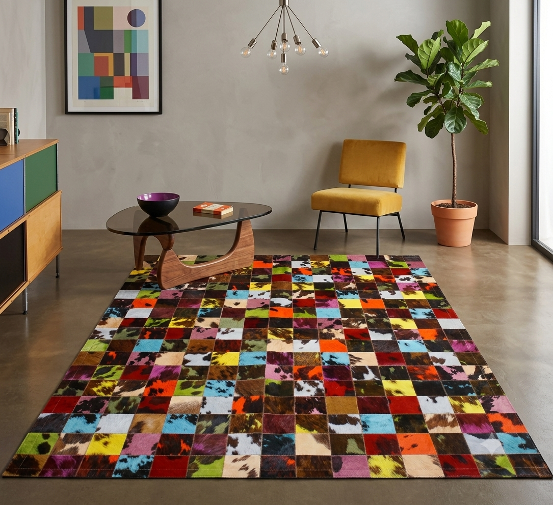tapis bilbao maison tergus cuir peau de vache