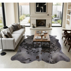 tapis peau de vache grise