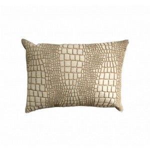 coussin en peau de vache crocodile