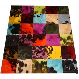 tapis peau de vache normande multicolore