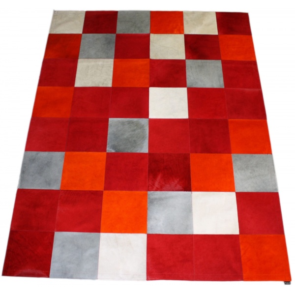 tapis vache mixte rouge