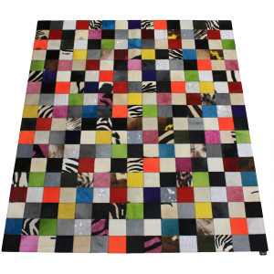 tapis patchwork vache multicolore