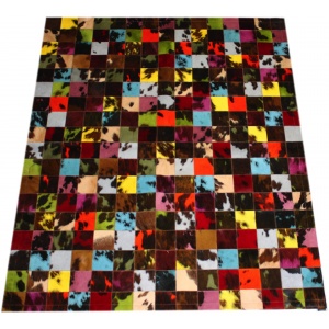 tapis patchwork vache normande multicolore