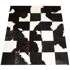 tapis peau de vache noir blanc