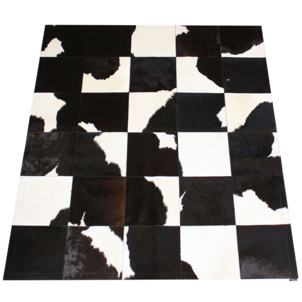 tapis peau de vache noir blanc