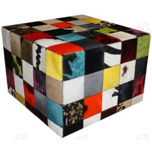 pouf peau de vache multi tergus