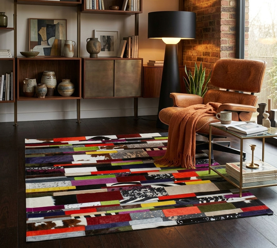 tapis cuir multicolore maison tergus