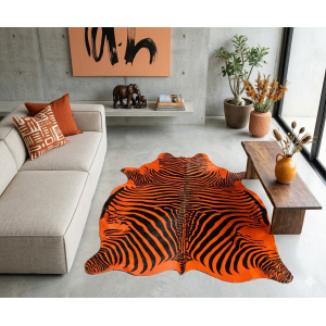 tapîs orange zèbre maison tergus