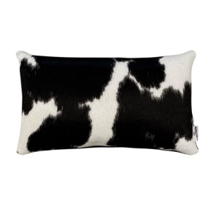 coussin vache noir et blanc pleine peau