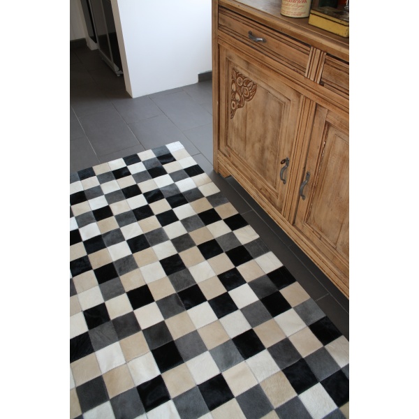 tapis patchwork mixte gris