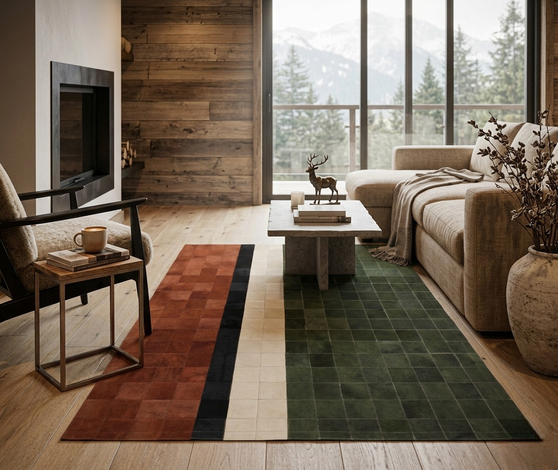 tapis peau de vache chalet