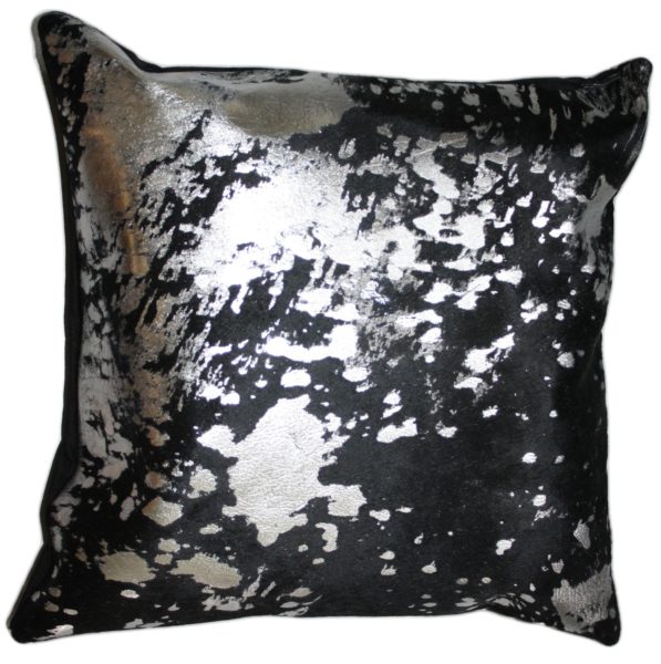 coussin vache noir acide argent