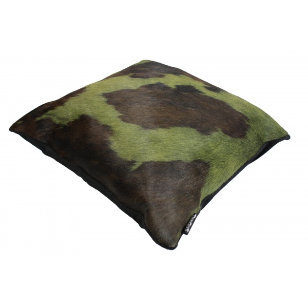Coussin peau de vache normande kaki – Image 2
