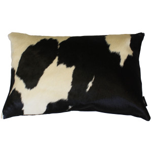 coussin rectangle vache noir et blanc