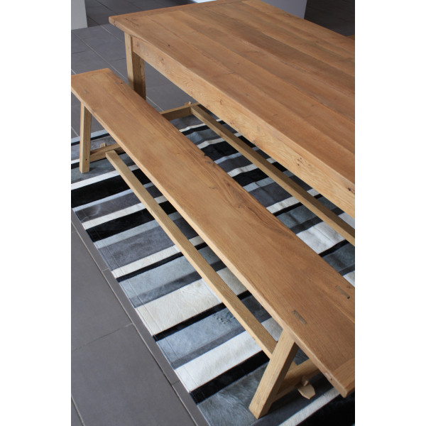 tapis en peau raye mixte gris