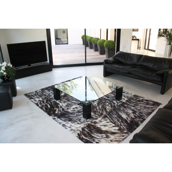 tapis peau de vache grands carreaux
