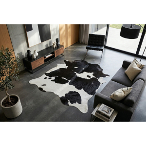 peau de vache noire et blanche tapis vache maison tergus