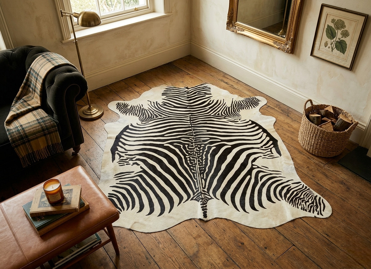 peau de vache zèbre blanc