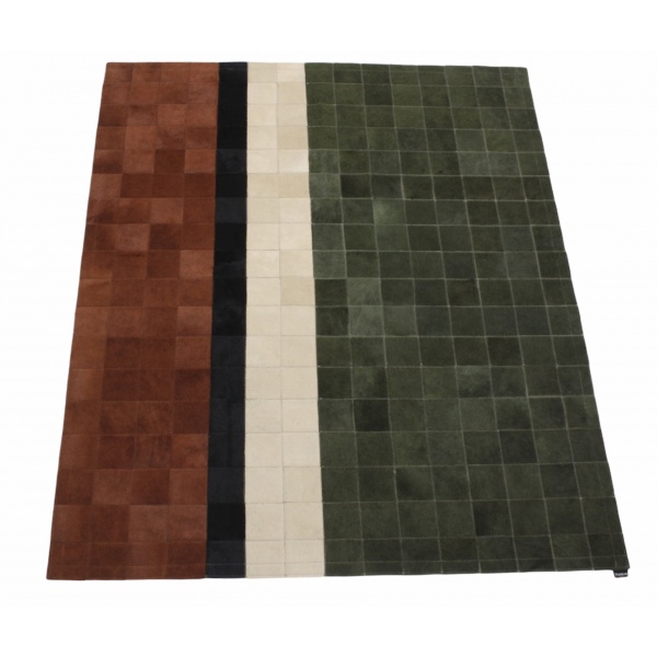 tapis en peau design kaki