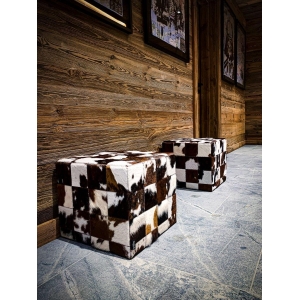 pouf peau de vache normande