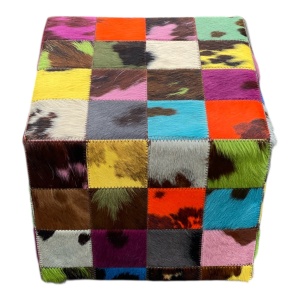 pouf vache normande multicolor