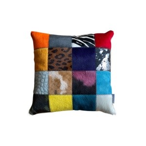 coussin patchwork multicolore