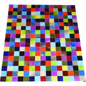 tapis peau de vache multicolore uni