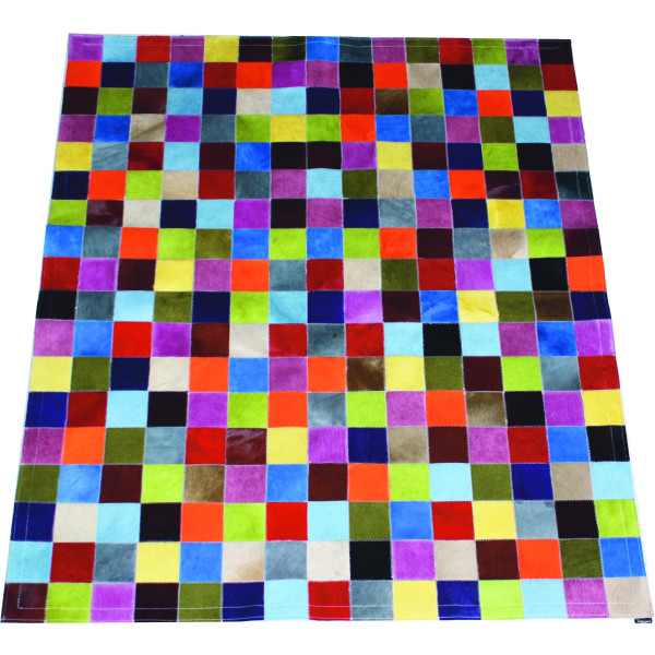 tapis peau de vache multicolore uni