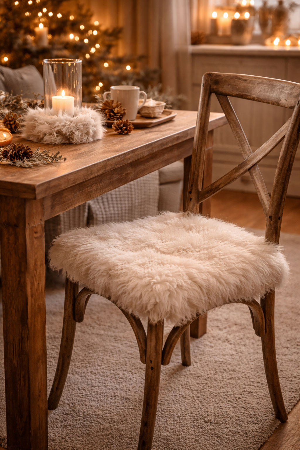 dessus de chaise mouton poils courts