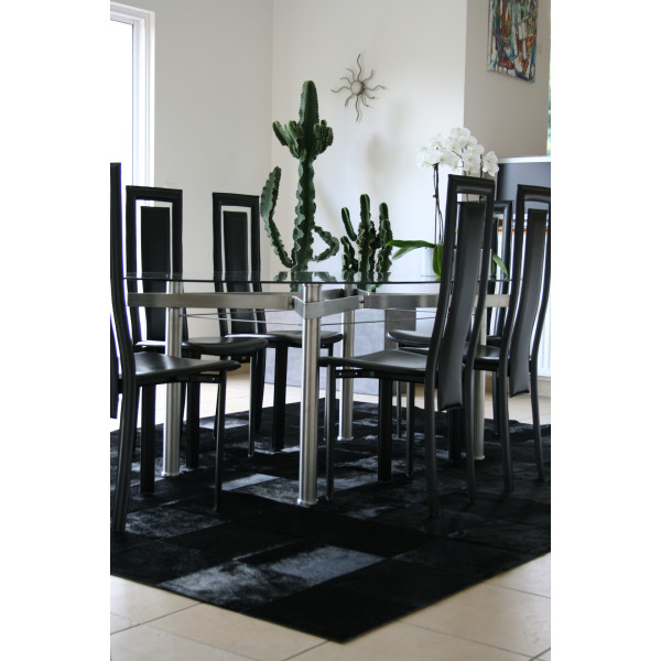 tapis vache noir uni