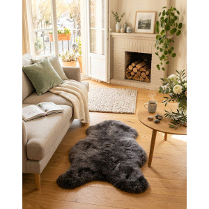 tapis mouton gris maison tergus