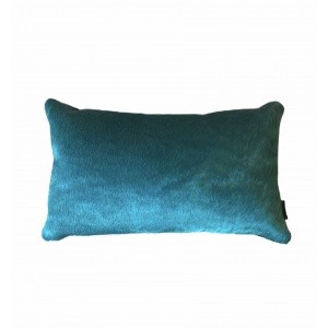 coussin peau de vache rectangle turquoise