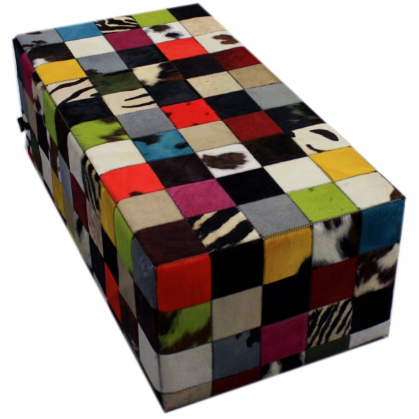 banquette peau de vache patchwork multicolore