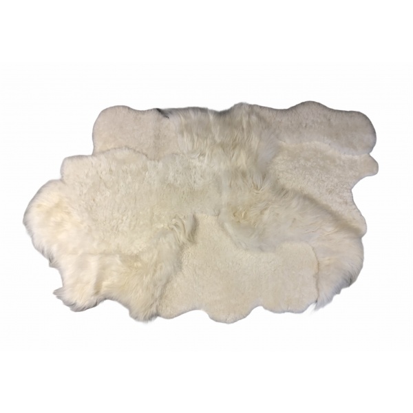 tapis peau de mouton blanc destructure