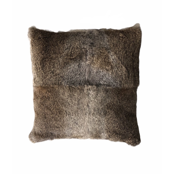 coussin en fourrure de lapin naturel