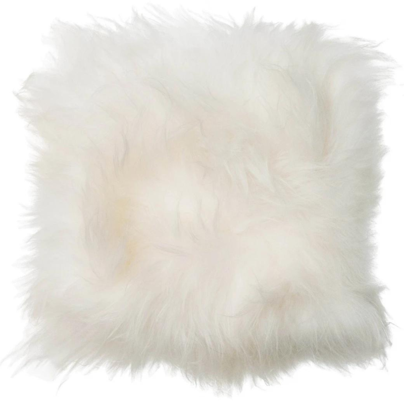 coussin peau de mouton blanc