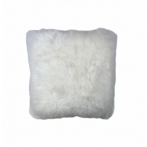 coussin en peau de mouton blanc